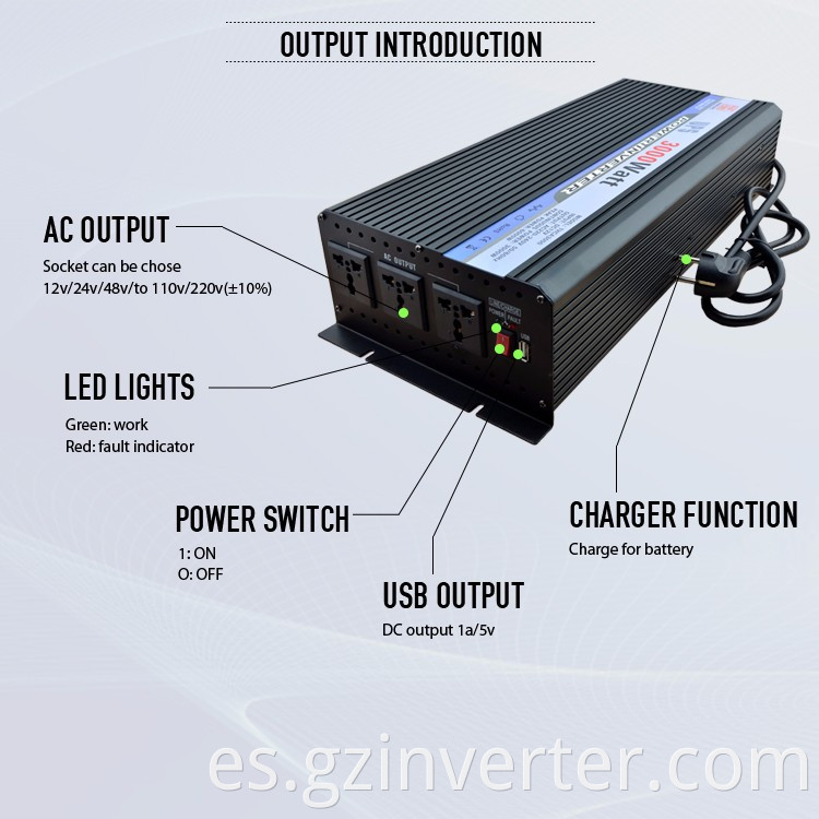 dc to ac power inverter with battery charger